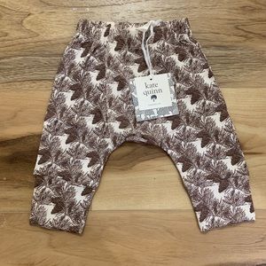 NWT 3-6 Brown Pinecone Modal Panda Pants, Kate Quinn